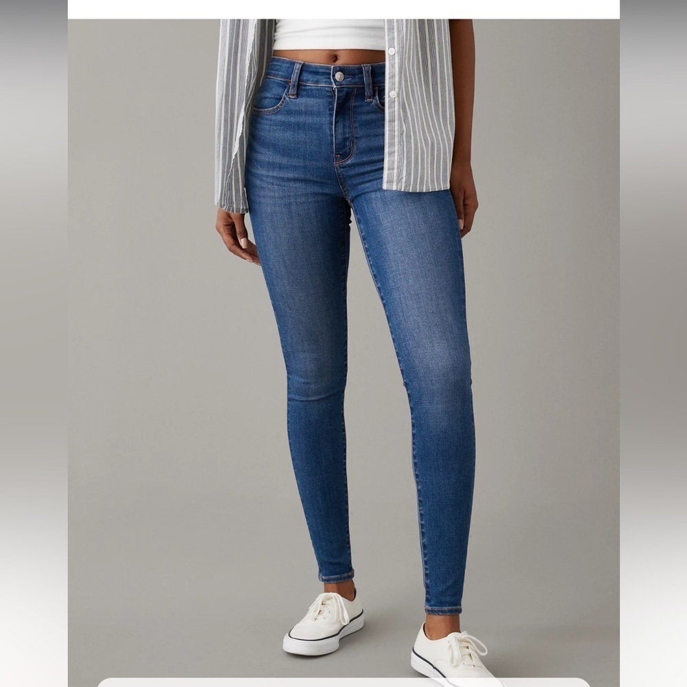 American Eagle Outfitters -Next Level Stretch -Blue Skinny Jeans Stretchy Denim